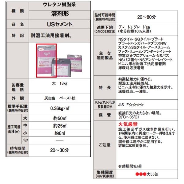 画像2: 東リ  USセメント NUSC-L 18kg はけ付 耐湿工法用接着剤 床暖対応接着剤<br> (2)