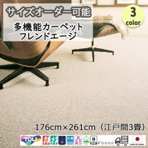 画像: 東リ  日本製　多機能カーペット 【フレンドエージ　3畳】ウールラグ/抗菌/防炎/防ダニ/子供/ペット/絨毯/静電/カーペット(ホットカーペット/床暖房/春夏秋冬用/オールシーズン/じゅうたん/ラグ/遊び毛無し ★送料無料（北海道沖縄離島除く）